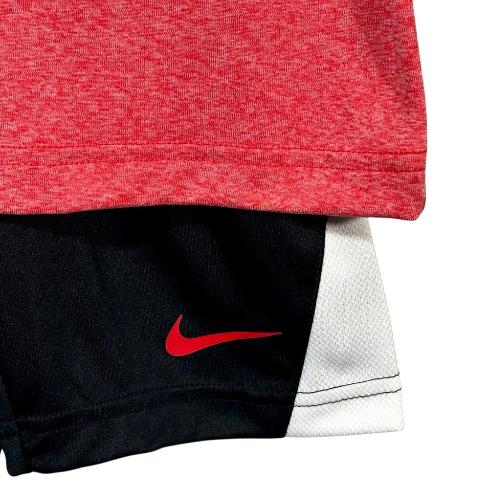 Nike Toddler Boys Dri-FIT T-Shirt &‎ Shorts Outfit Set 3T Red Black Athletic